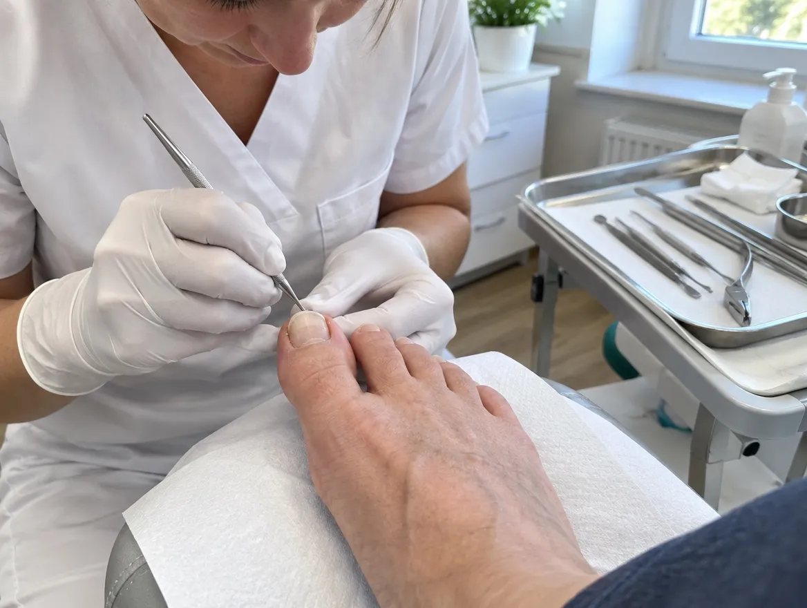Medizinische Fußpflege mit Instrumenten
